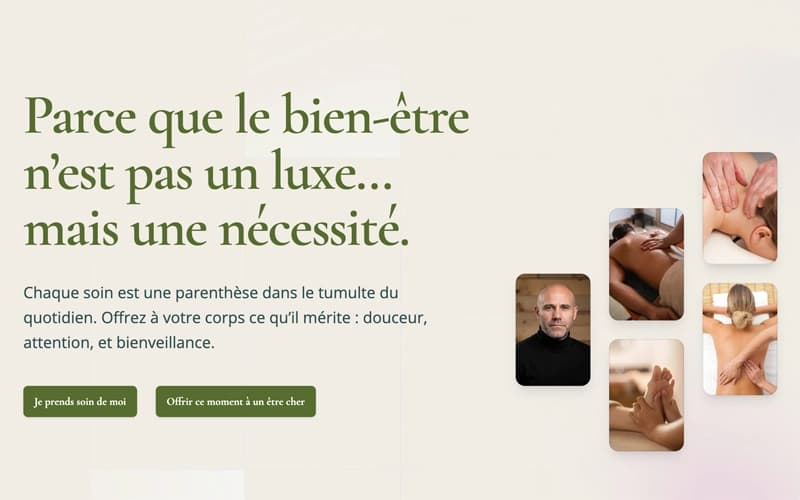 Interface du site La Voie du Bien-Être, cabinet de shiatsu et massages à Halle.